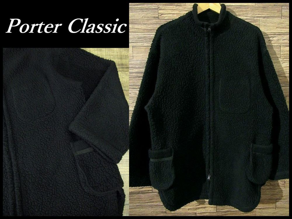 送無 Porter Classic ポータークラシック 19AW FLEECE ZIP UP SHIRT JACKET オーバーサイズ フリース ジップアップ シャツ ジャケット 黒 2_画像1