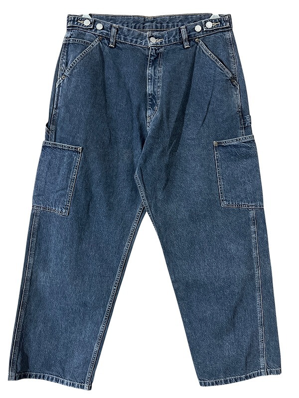 送料無料 美品 日本製 23AW ai no de アイノデ AI23AW-011M Painter ワイド ペインター カーゴ デニム パンツ ジーンズ インディゴ L_画像2