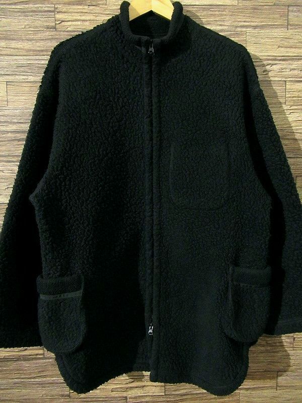 送無 Porter Classic ポータークラシック 19AW FLEECE ZIP UP SHIRT JACKET オーバーサイズ フリース ジップアップ シャツ ジャケット 黒 2_画像2