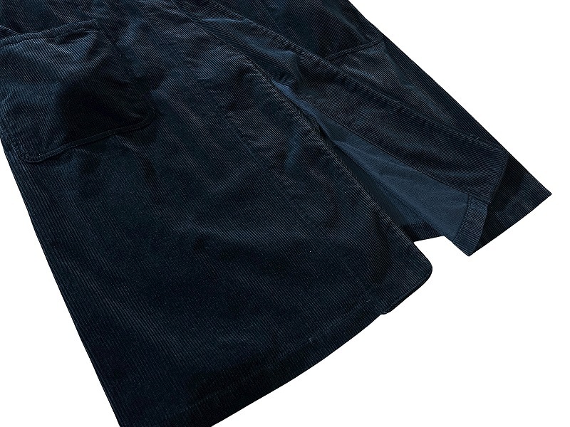 送無 定63,800 美品 BLACK SIGN ブラックサイン 8W Corduroy BS Smonking Gown 太畝 コーデュロイ スモーキング ガウン コート Poison Blue_画像7