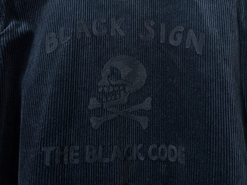 送無 定63,800 美品 BLACK SIGN ブラックサイン 8W Corduroy BS Smonking Gown 太畝 コーデュロイ スモーキング ガウン コート Poison Blue_画像5