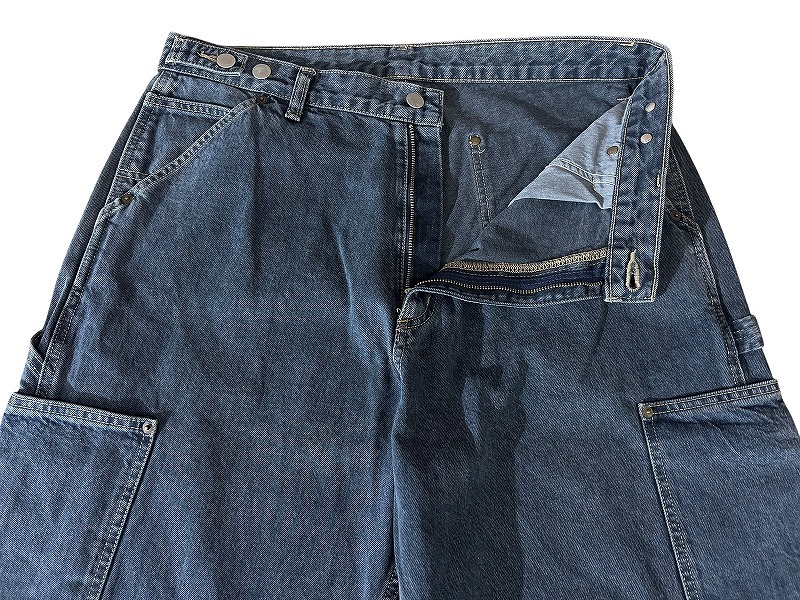 送料無料 美品 日本製 23AW ai no de アイノデ AI23AW-011M Painter ワイド ペインター カーゴ デニム パンツ ジーンズ インディゴ L_画像4