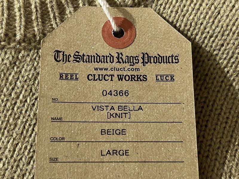 送料無料 新品 タグ付き 定価19,580円 21AW CLUCT クラクト VISTA BELLA KNIT アクリルウール プルオーバー ニット セーター ベージュ L_画像8