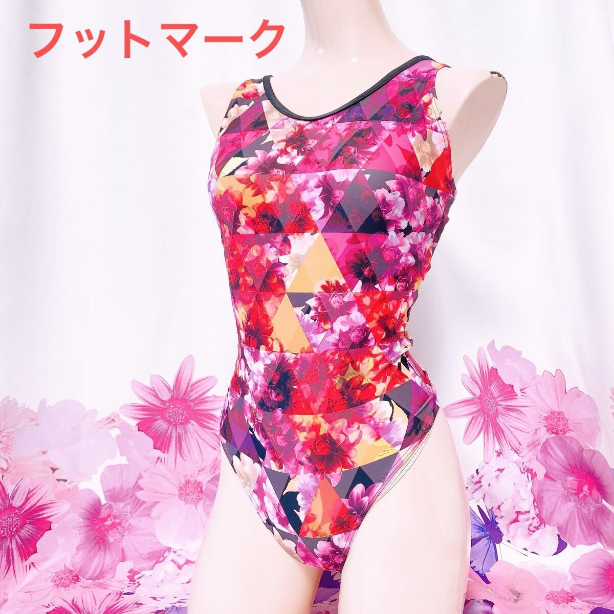 308 フットマーク　競泳水着　ハイレグ　競泳　水着　ワンピース　スイムウエア　整理品　Lサイズ_画像1