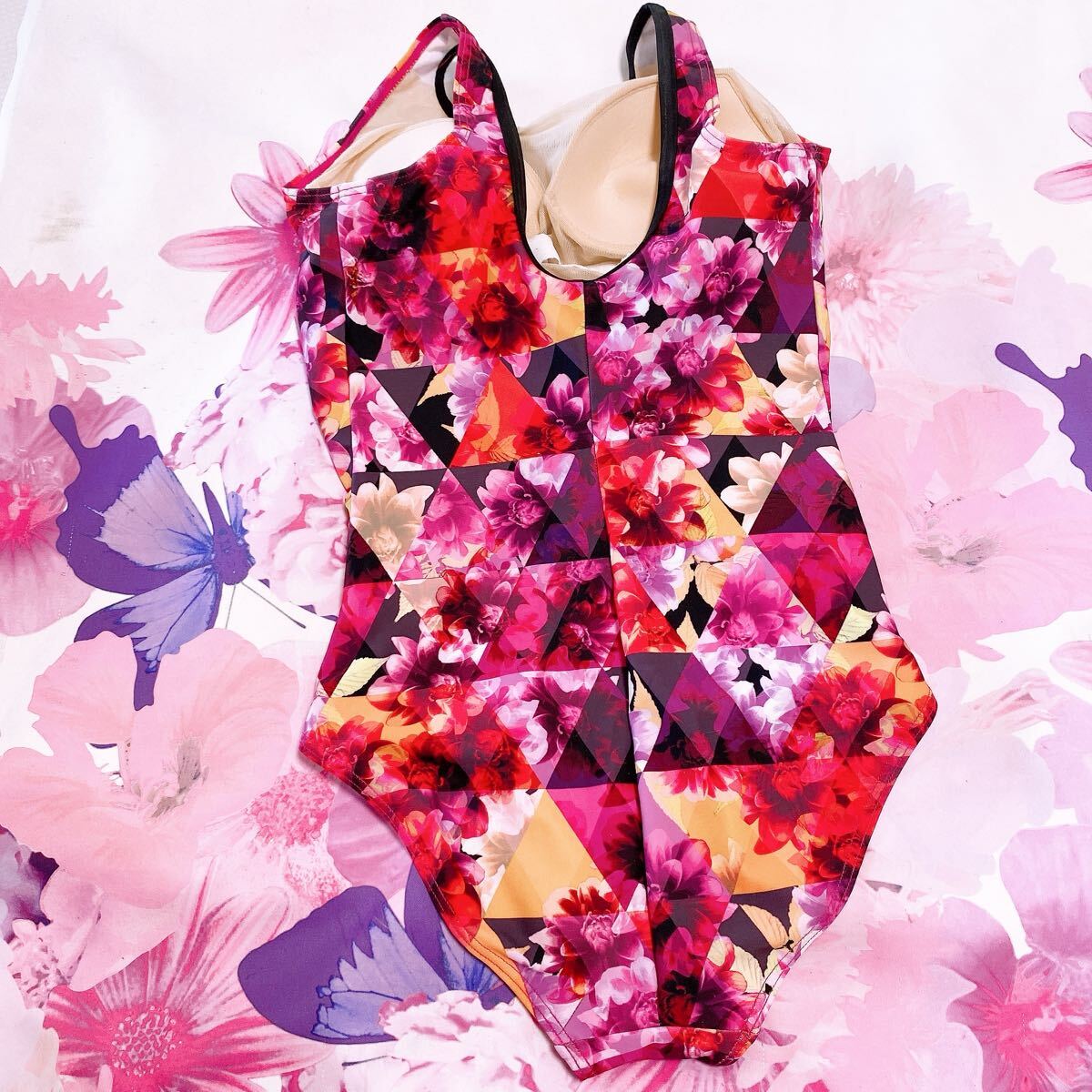 308 フットマーク　競泳水着　ハイレグ　競泳　水着　ワンピース　スイムウエア　整理品　Lサイズ_画像5