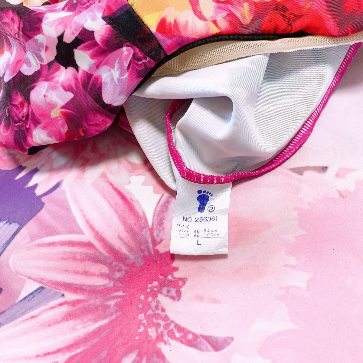 308 フットマーク　競泳水着　ハイレグ　競泳　水着　ワンピース　スイムウエア　整理品　Lサイズ_画像6