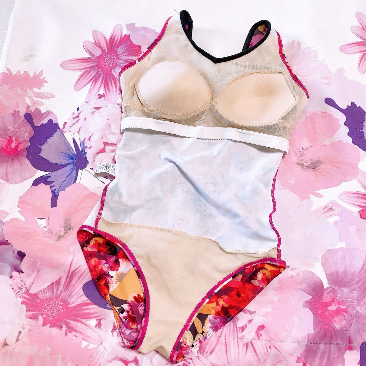 308 フットマーク　競泳水着　ハイレグ　競泳　水着　ワンピース　スイムウエア　整理品　Lサイズ_画像7