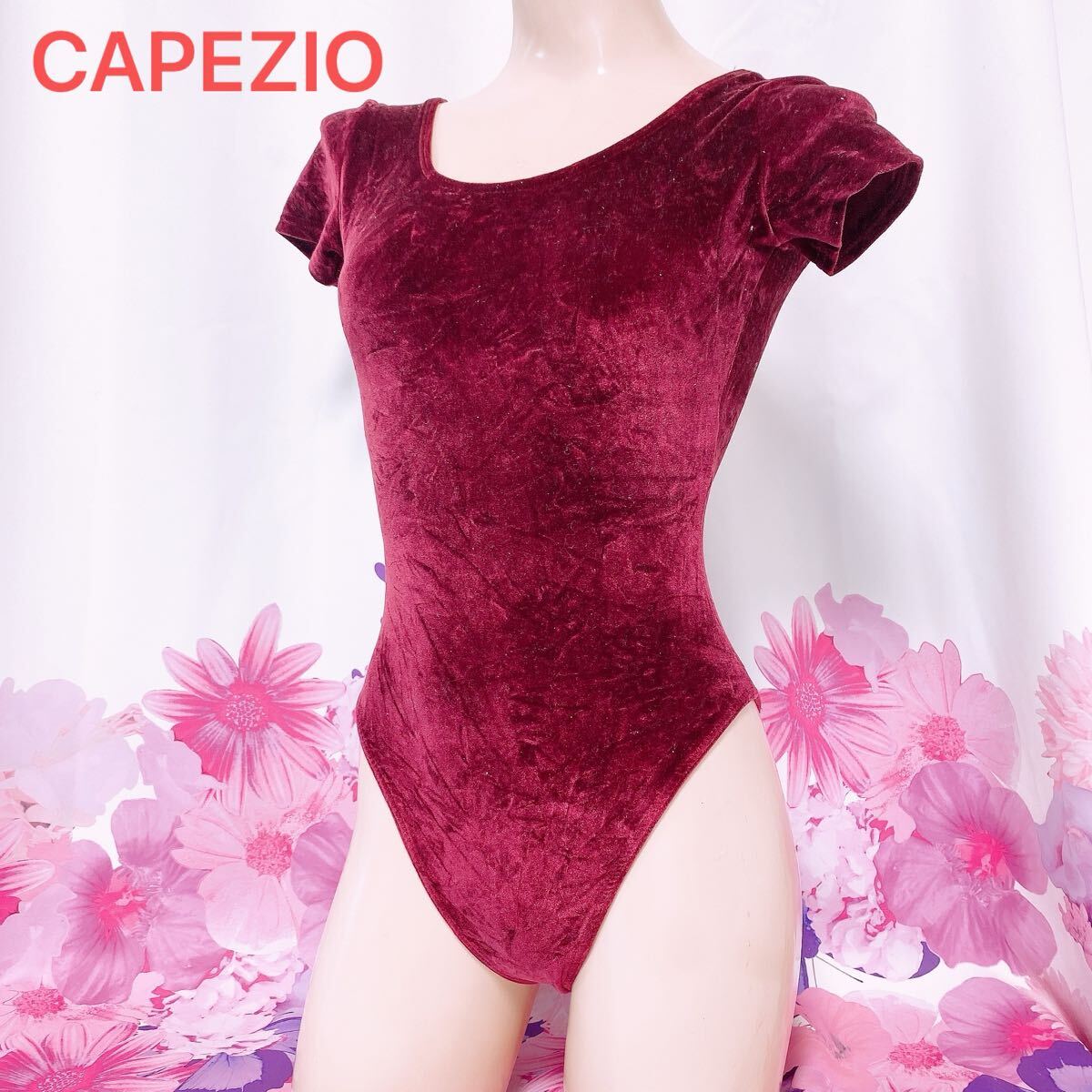 311 CAPEZIO 高級品 バレエ ダンス レオタード 整理品 新体操 Lサイズ 柔らかベルベット生地 大人用　アメリカ製_画像1