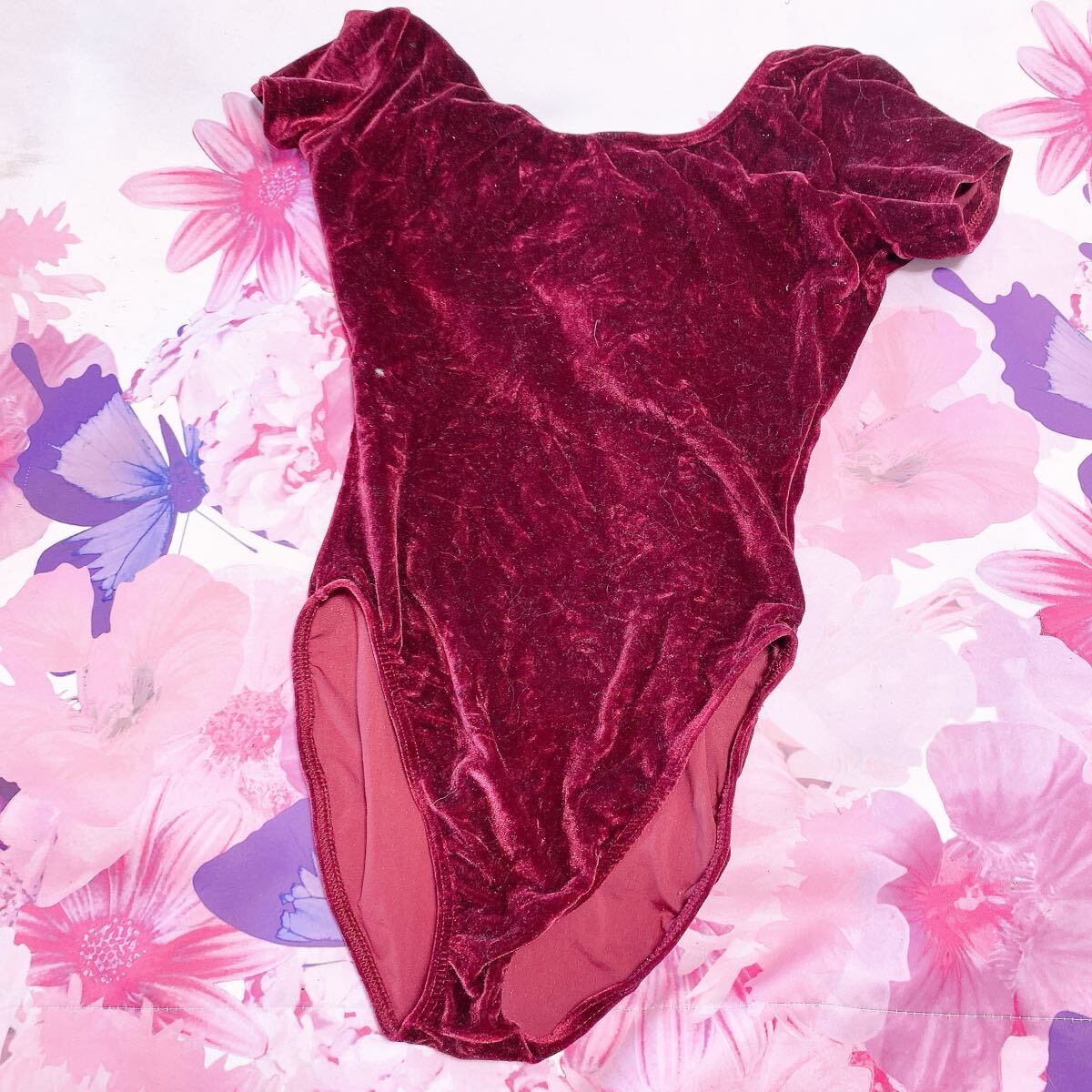 311 CAPEZIO 高級品 バレエ ダンス レオタード 整理品 新体操 Lサイズ 柔らかベルベット生地 大人用　アメリカ製_画像4