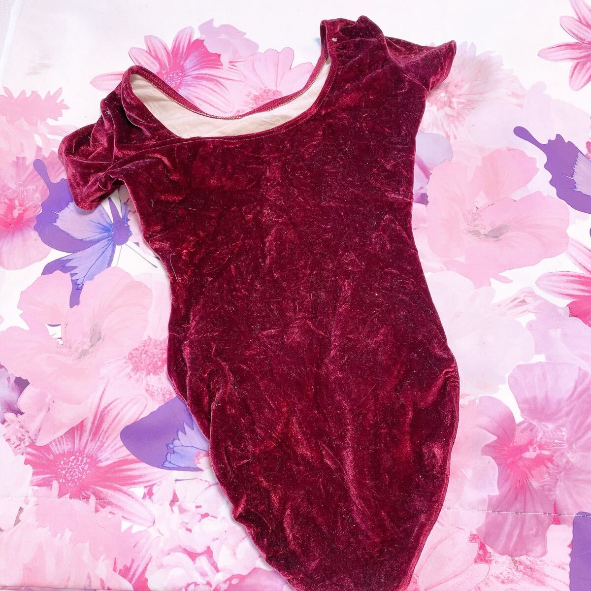 311 CAPEZIO 高級品 バレエ ダンス レオタード 整理品 新体操 Lサイズ 柔らかベルベット生地 大人用　アメリカ製_画像5