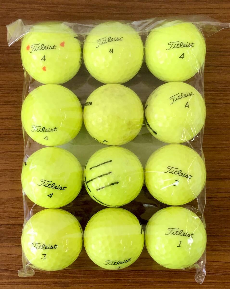 【4053-TS】Titleist-TOUR SOFT (イエロー) / 12個【ロストボール】【やや傷、マジックあり】_画像2