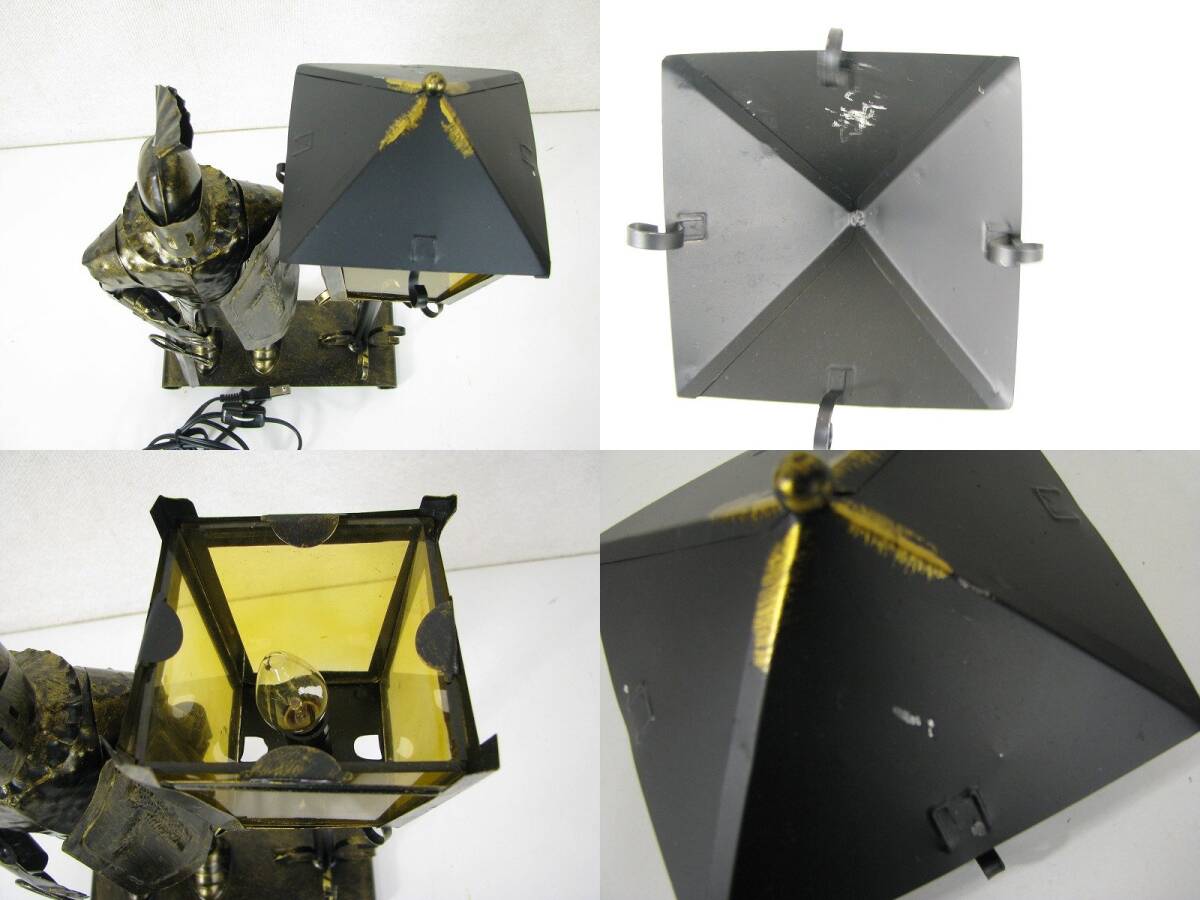  жестяная пластина рыцарь лампа стол лампа свет под старину украшение интерьер 