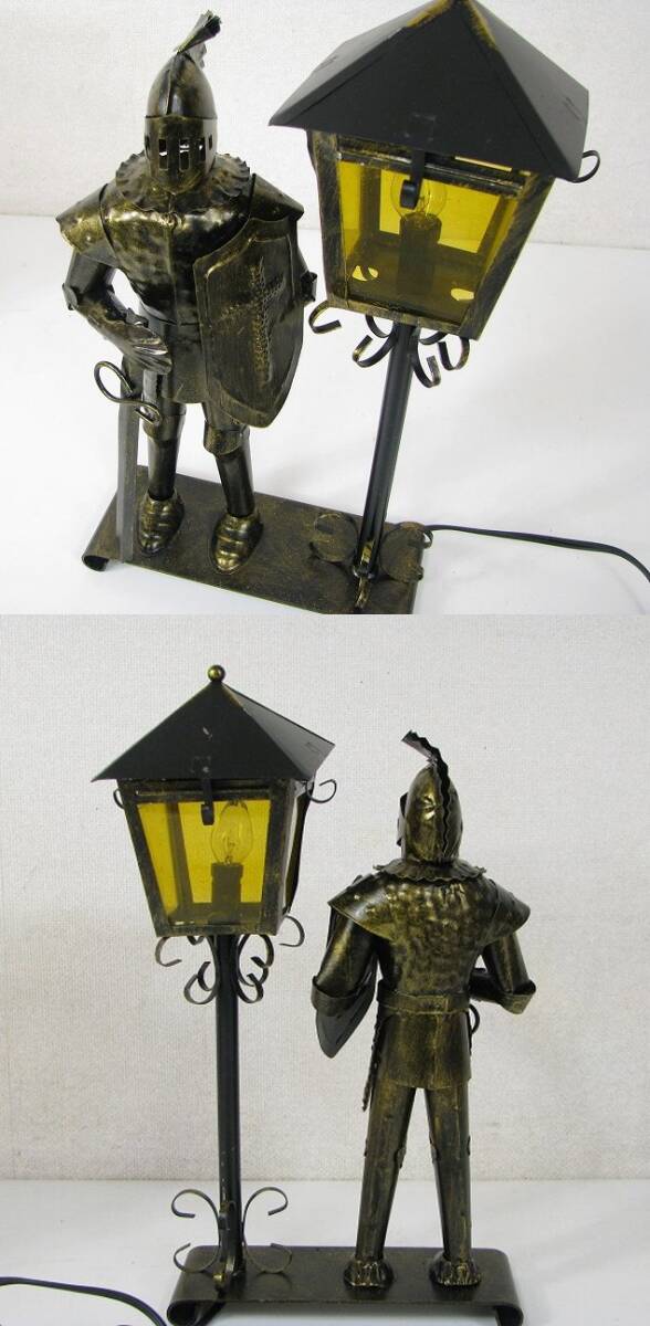  жестяная пластина рыцарь лампа стол лампа свет под старину украшение интерьер 