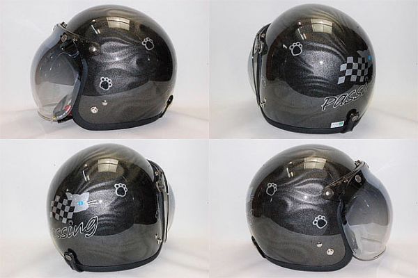 passing кошка Chan шлем защита имеется (3D металлик серебряный )XL60~62.