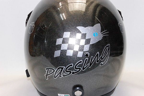 passing кошка Chan шлем защита имеется (3D металлик серебряный )XL60~62.