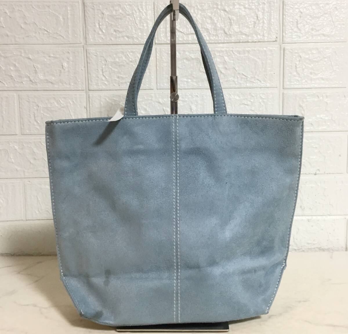 no36807 Leilian レリアン スウェード調 ハンド トート バッグ_画像1
