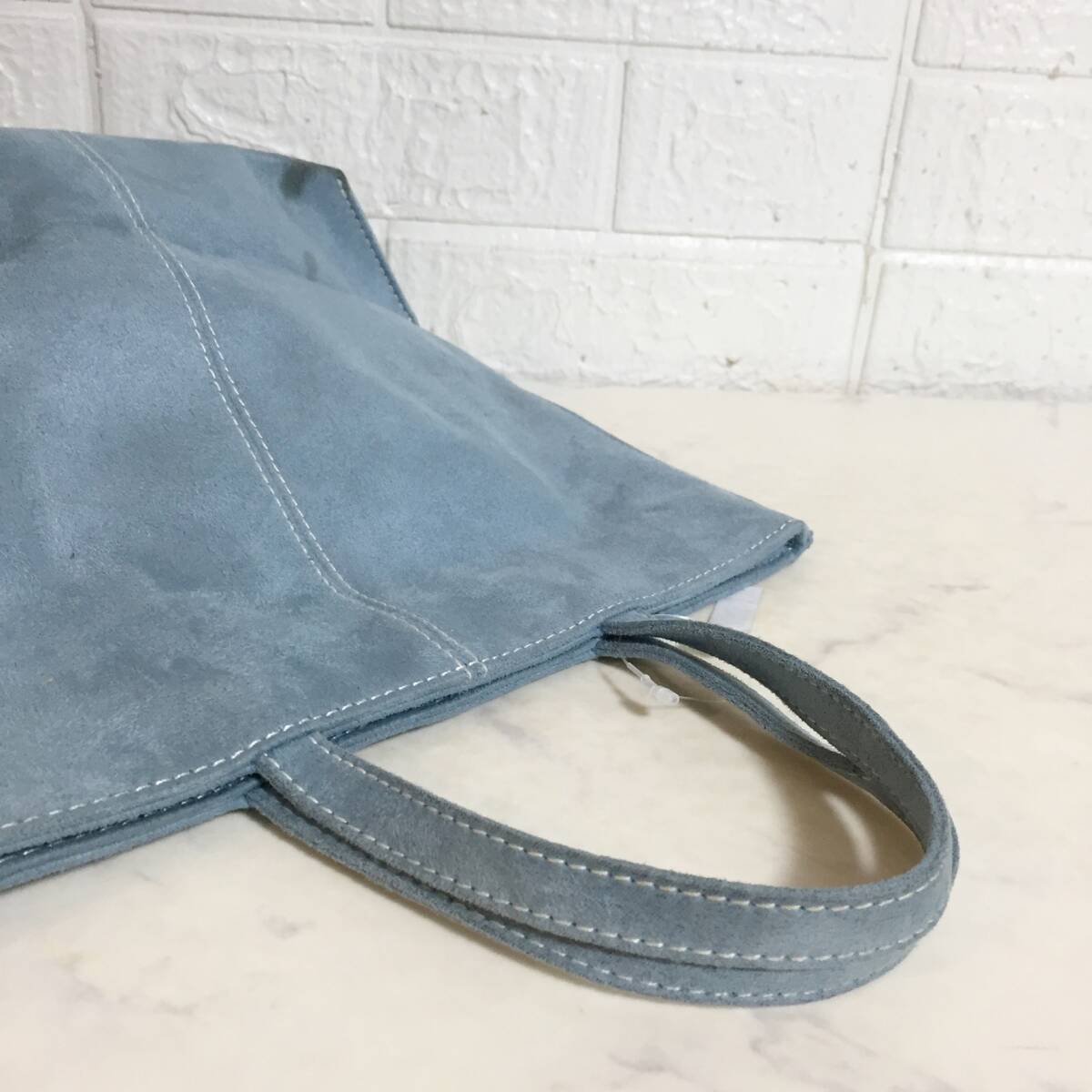 no36807 Leilian レリアン スウェード調 ハンド トート バッグ_画像5