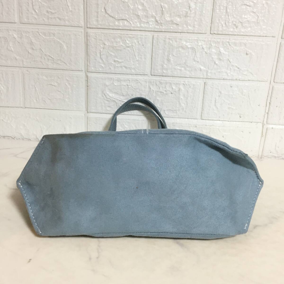 no36807 Leilian レリアン スウェード調 ハンド トート バッグ_画像3