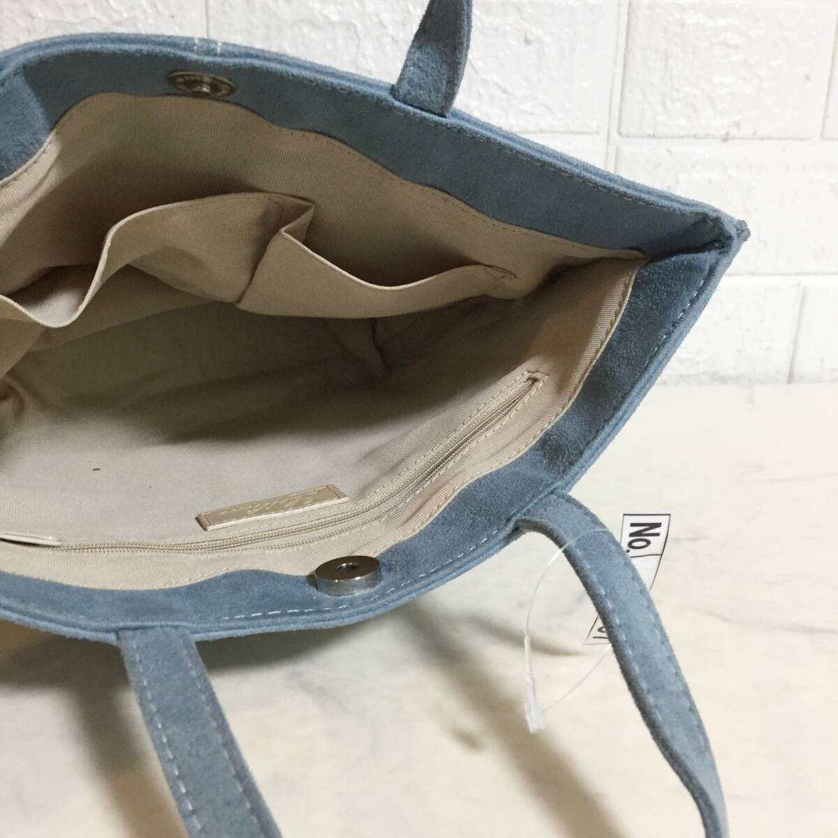 no36807 Leilian レリアン スウェード調 ハンド トート バッグ_画像7