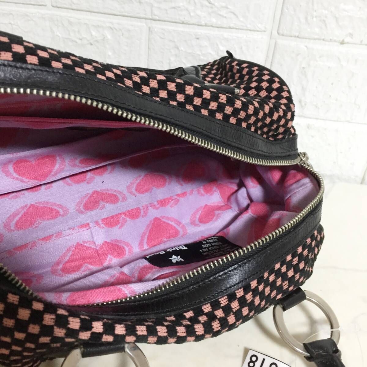 no38318 Think Bee! シンクビー！ エナメル キャンバス ハンド トート バッグ_画像7