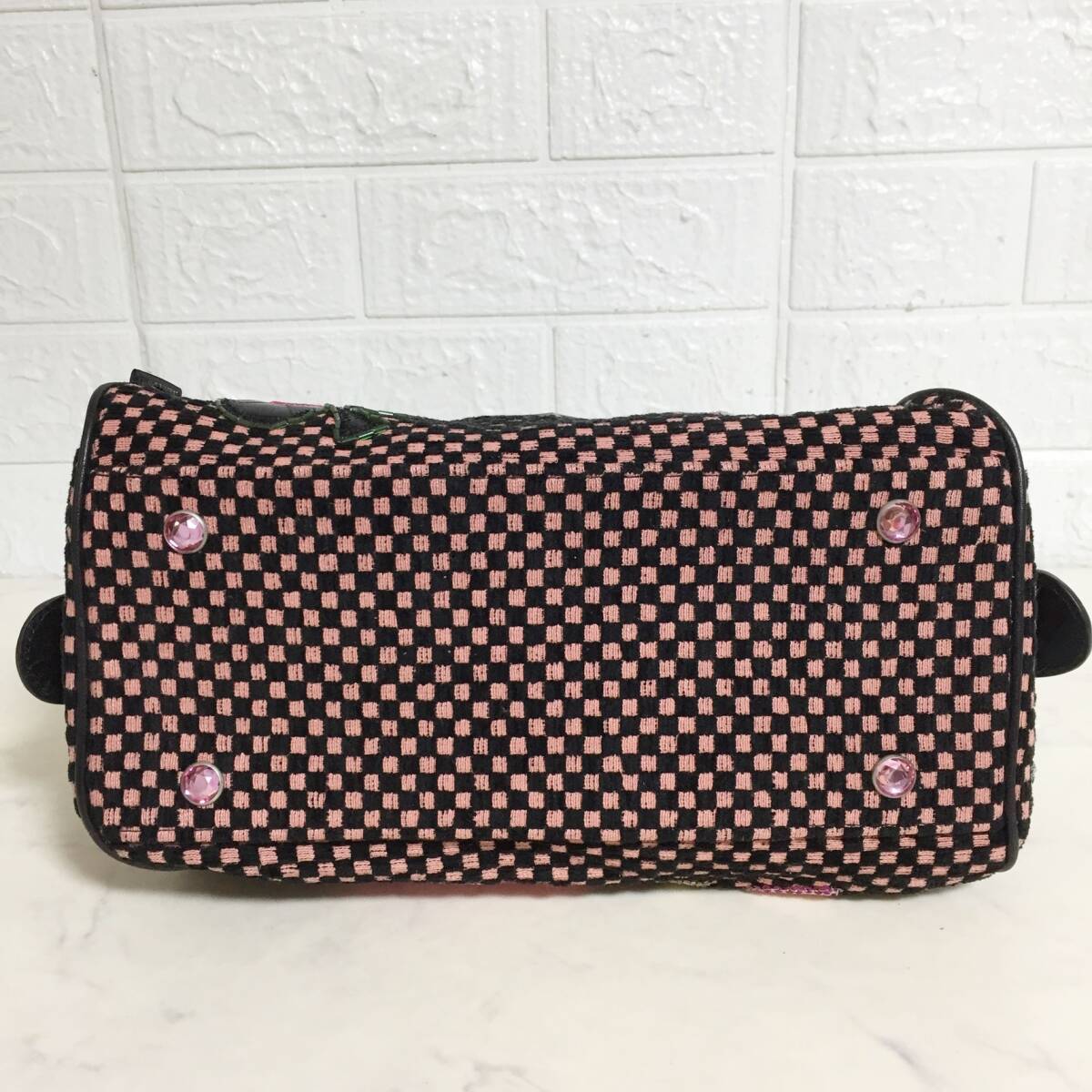 no38318 Think Bee! シンクビー！ エナメル キャンバス ハンド トート バッグ_画像4