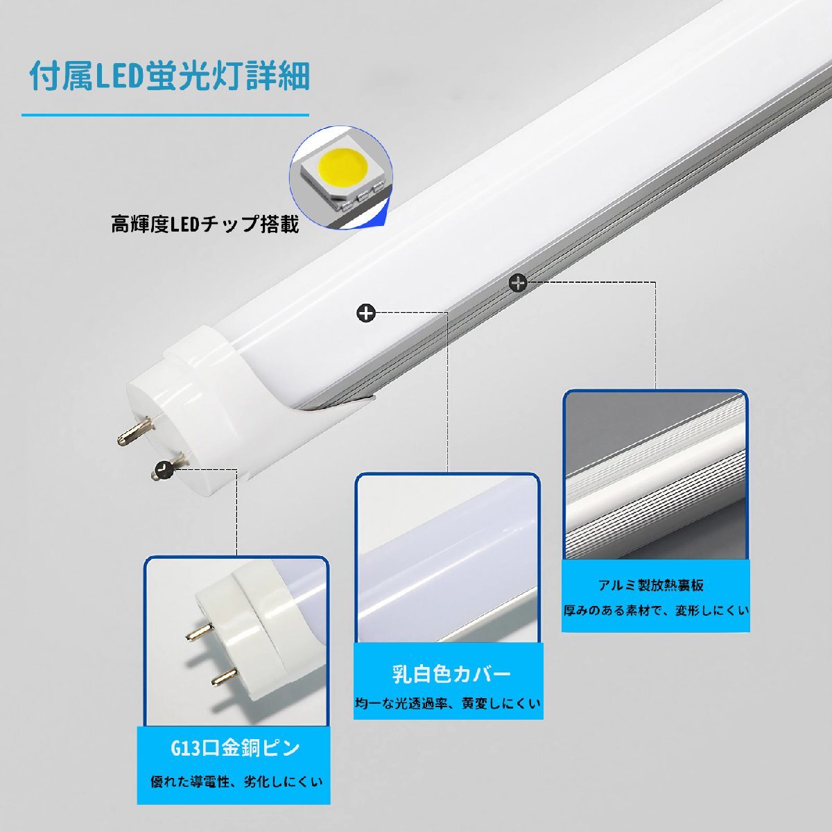 逆富士蛍光灯器具 40W型 1灯式 逆富士40w1灯 ledベースライト 逆富士型 40W型1灯 逆富士型 天井直付型 LED直管蛍光灯付き 逆富士型照明器具_画像9