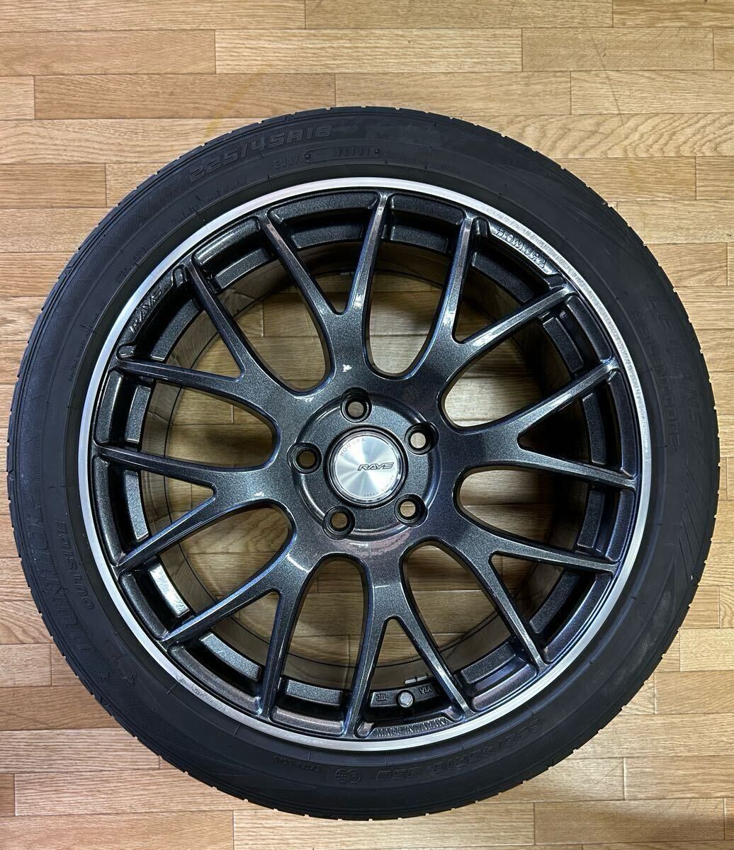 【超希少！】RAYS HOMURA 2×8GTS 18インチ　8J PCD114.3 5穴　ET43 ハブ径約74 タイヤ:225/45R18 管理K-257_画像3