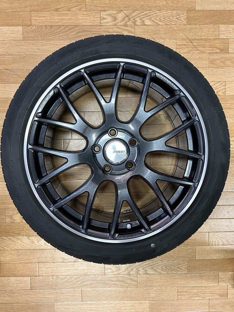 【超希少！】RAYS HOMURA 2×8GTS 18インチ　8J PCD114.3 5穴　ET43 ハブ径約74 タイヤ:225/45R18 管理K-257_画像6