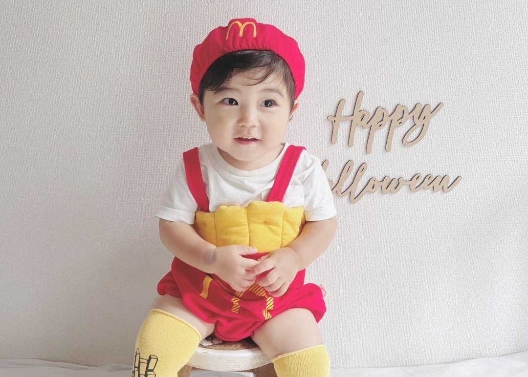 3點(diǎn) なりきり ポテト ロンパース ハロウィン コスプレ 子供 マック キッズ マクドナルド 70 80 90 100
