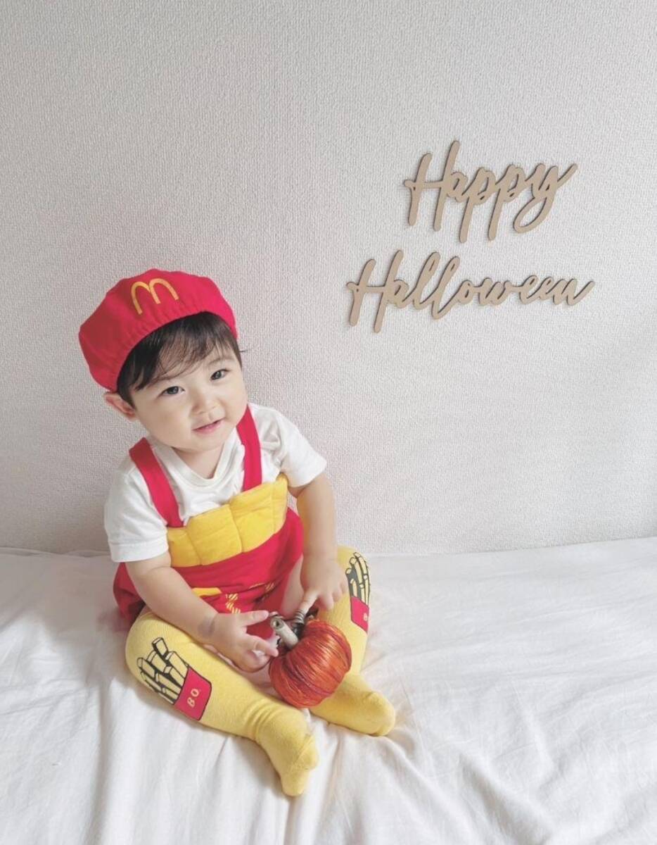 3點(diǎn) なりきり ポテト ロンパース ハロウィン コスプレ 子供 マック キッズ マクドナルド 70 80 90 100