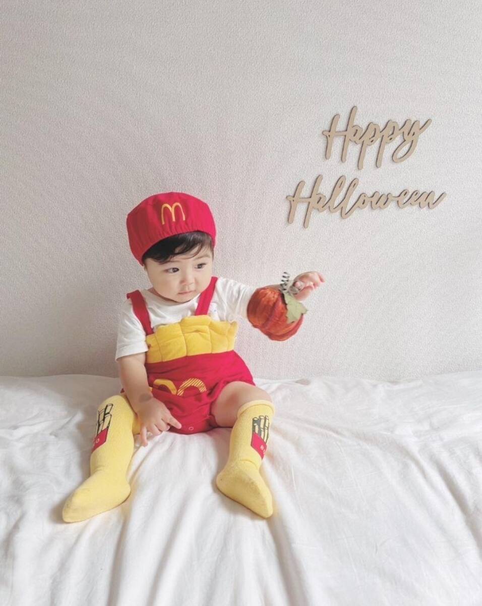 3點(diǎn) なりきり ポテト ロンパース ハロウィン コスプレ 子供 マック キッズ マクドナルド 70 80 90 100