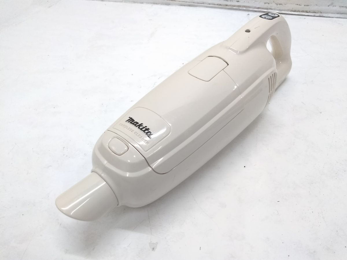 ●動作品 makita マキタ 充電式クリーナー CL105D(N) 充電式クリーナ コードレス 掃除機 充電器付き ホワイト 1007-315B @100●_画像3
