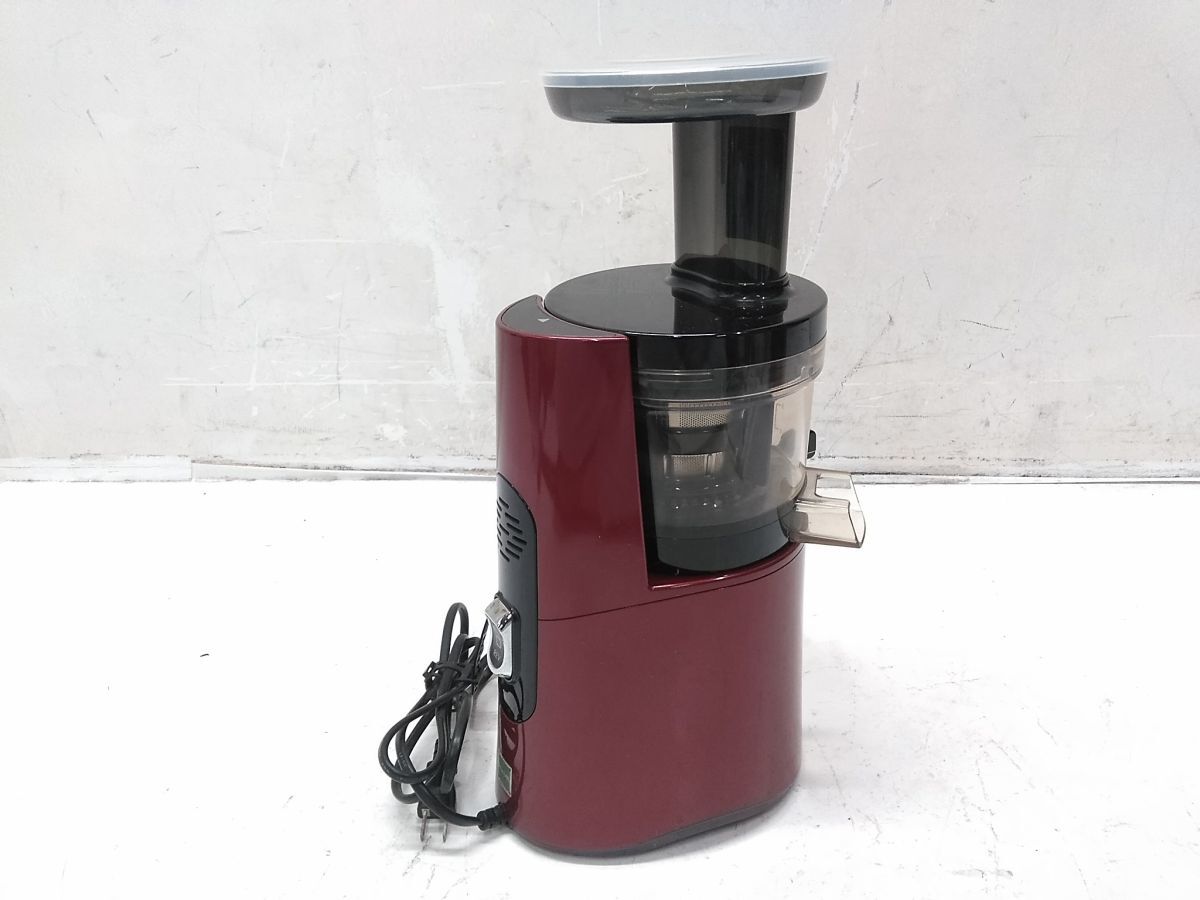 ●動作品 HUROM ヒューロム スロージューサー h26-WN17 レッド 調理器具 調理家電 ミキサー 1009-301A @100●_画像2