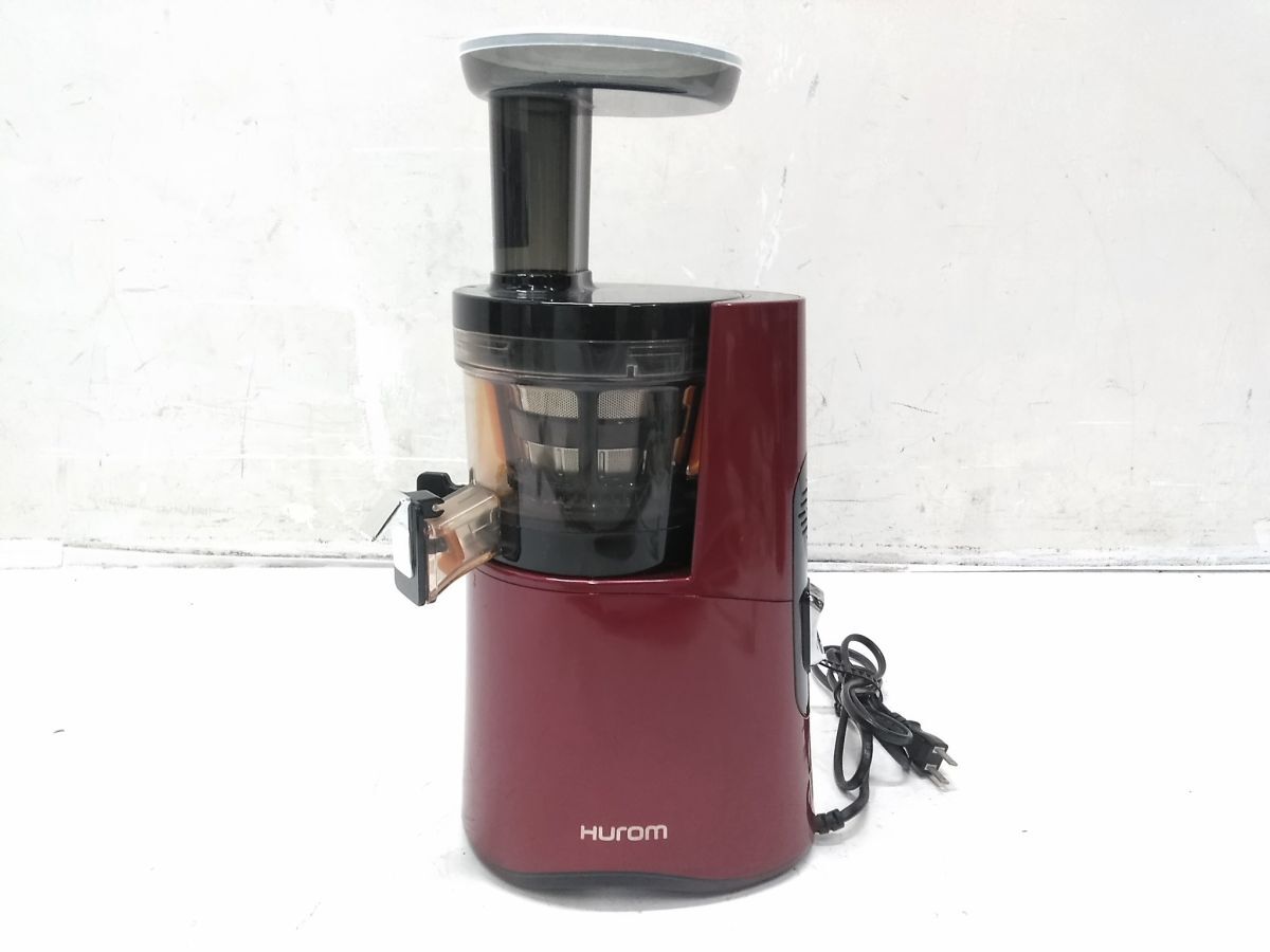 ●動作品 HUROM ヒューロム スロージューサー h26-WN17 レッド 調理器具 調理家電 ミキサー 1009-301A @100●_画像3