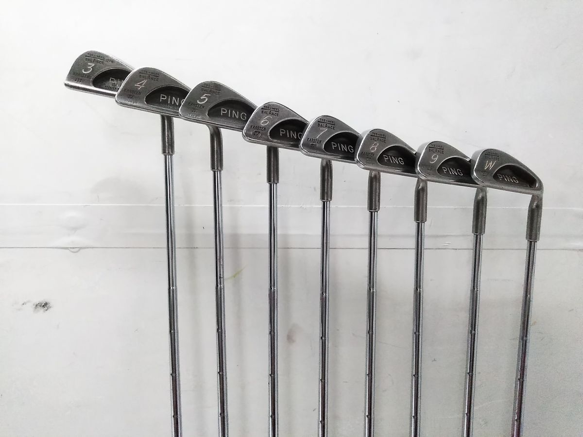 □8本セット PING ピン KARSTEN カーステン 黒ドット アイアン 3I-9I/PW スチールシャフト 1011-12 @160□