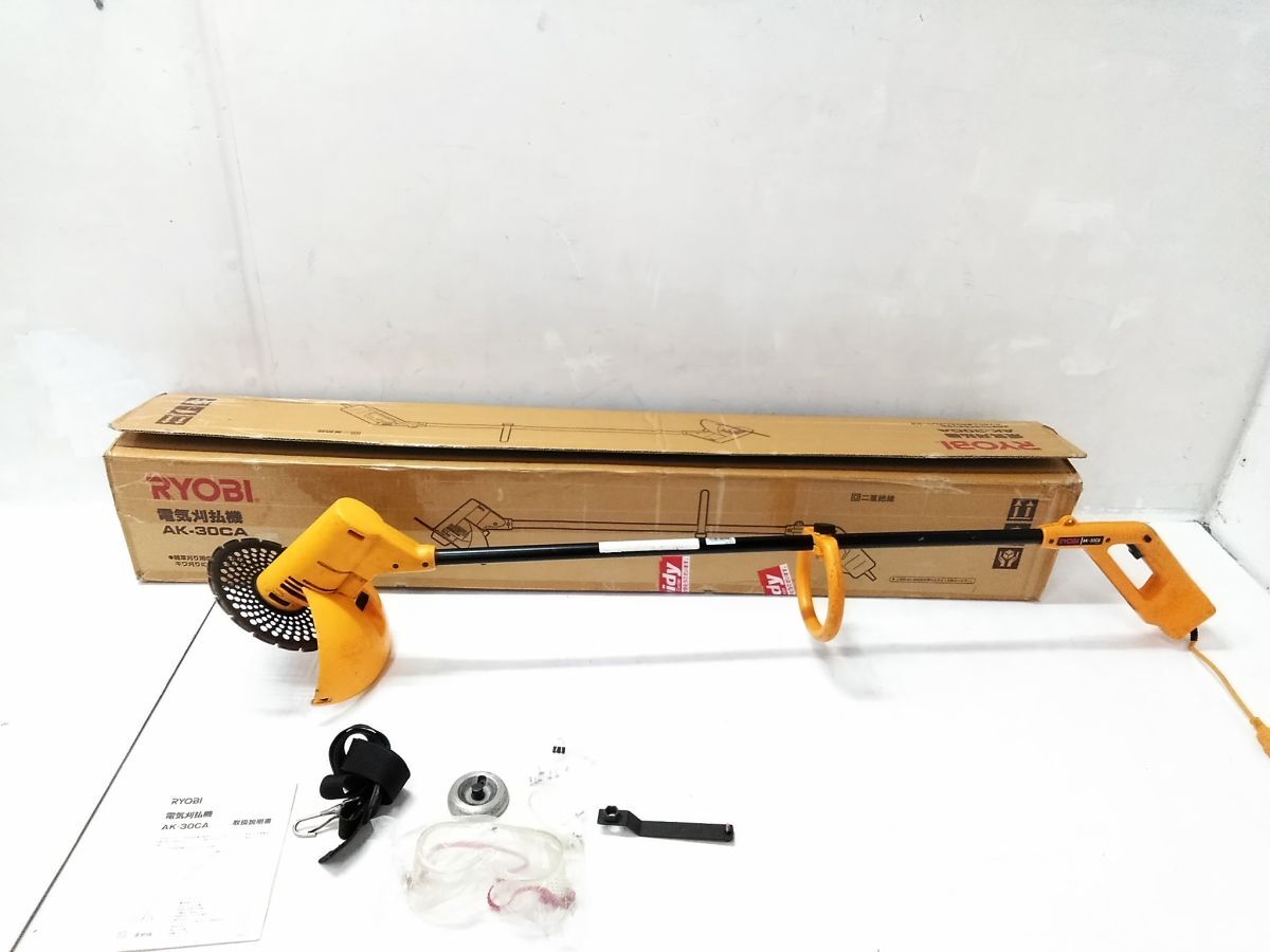 □動作品 リョービ RYOBI 電気 刈払機 AK-30CA 取説 元箱付き 1014-68 @200□_画像1