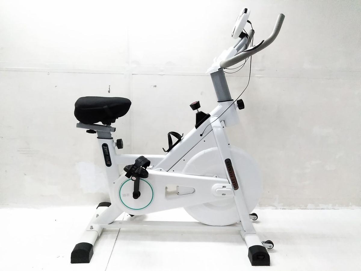 □動作品 QLEE FITNESS スピンバイク XD-01 エアロバイク エクササイズ用品 トレーニング 静音 1014-59 ※□_画像1
