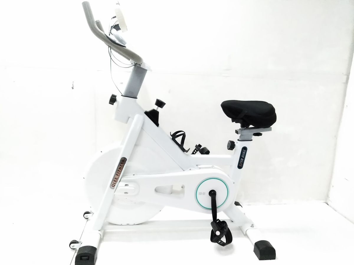 □動作品 QLEE FITNESS スピンバイク XD-01 エアロバイク エクササイズ用品 トレーニング 静音 1014-59 ※□_画像2