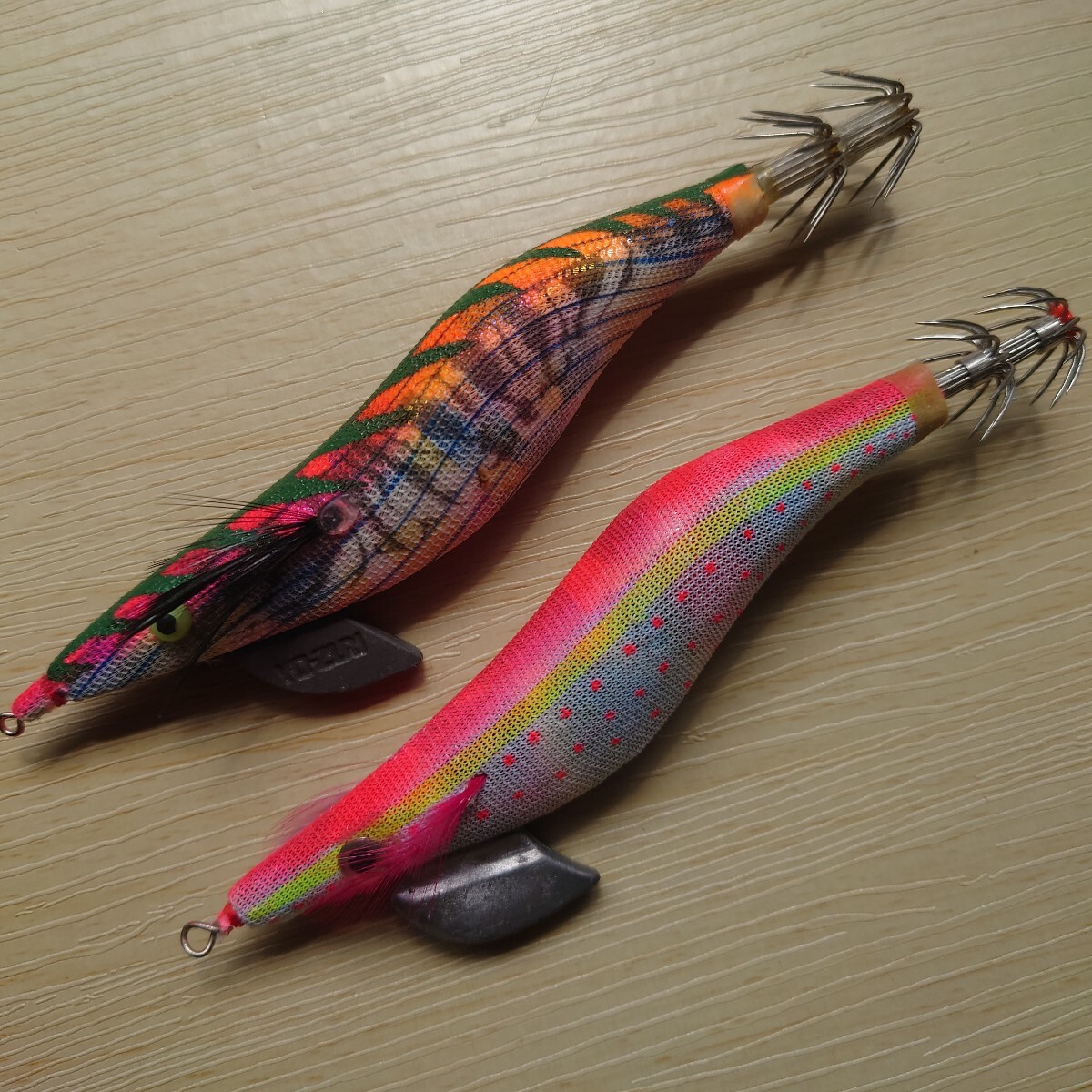 ☆☆アオリ烏賊餌木旧製品 YO-ZURI松葉Marvel(1)メーカー不明(1) 2本セット☆☆_画像1