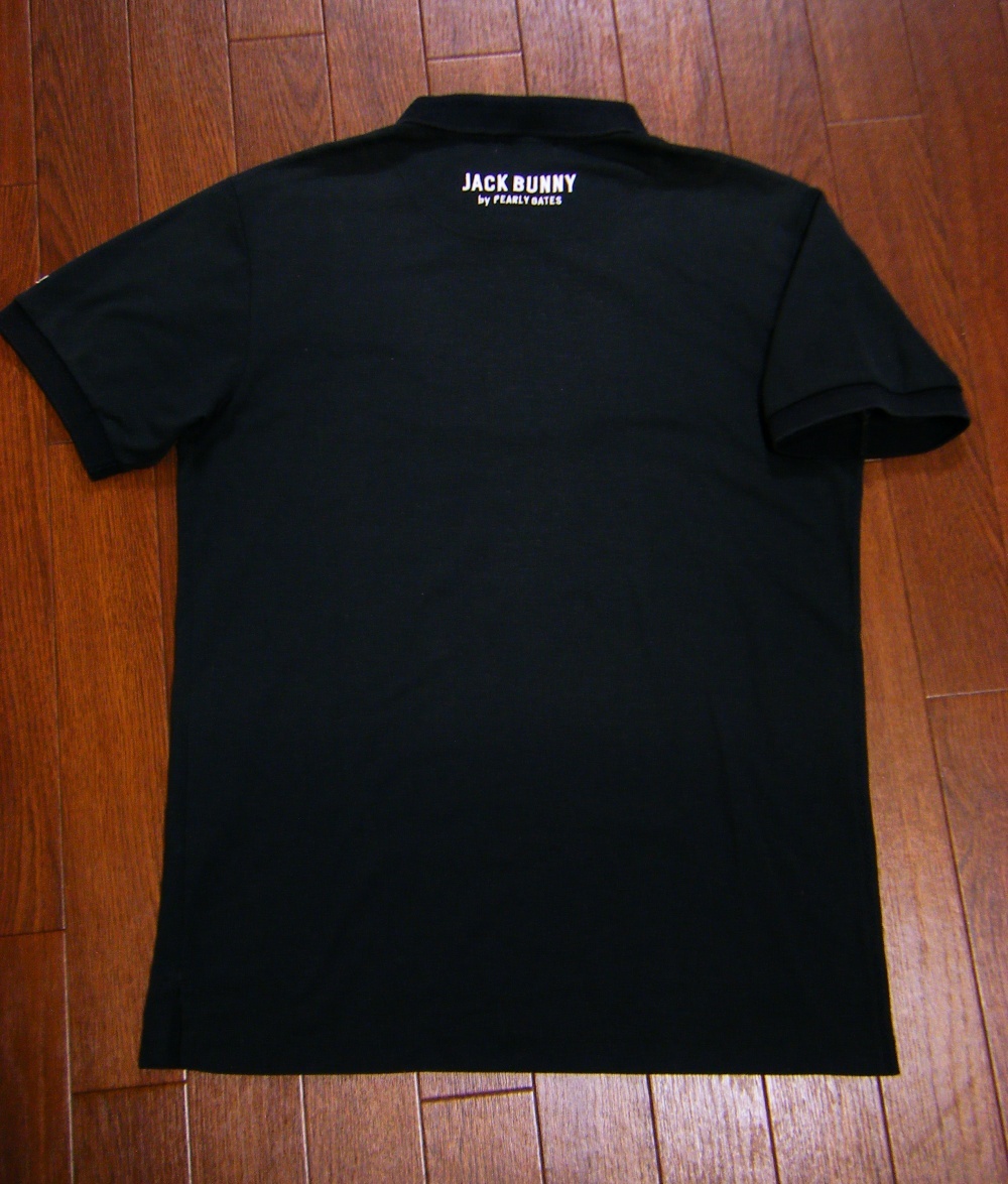 伸縮/良質品〇パーリーゲイツ JB シャツ 5 (L) 薄手 ブランドロゴ ネイビー_画像3