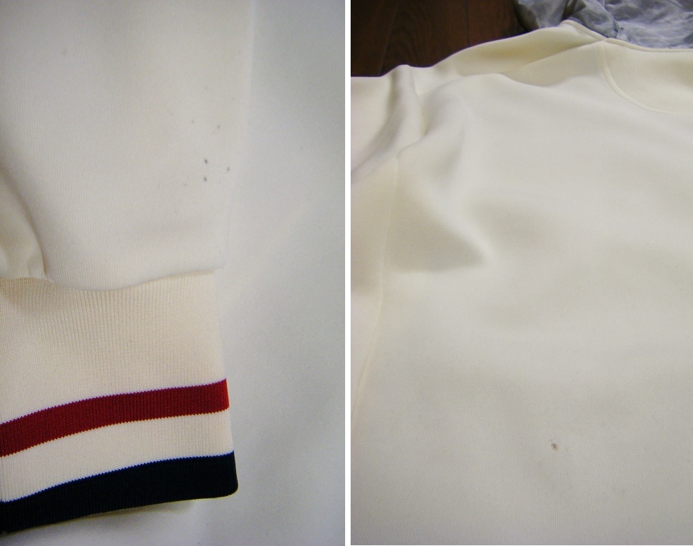 弾力/良質品〇FILA GOLF 中綿入り 防風 パーカー L ネオプレーン調 迷彩柄 刺しゅうロゴ アイボリー_画像9