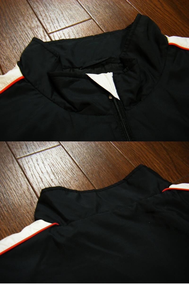 良品〇ルコックGOLF 中綿入り 防風 プルオーバー M やや薄手 ジップアップ機能 ブランドロゴ 黒色_画像4