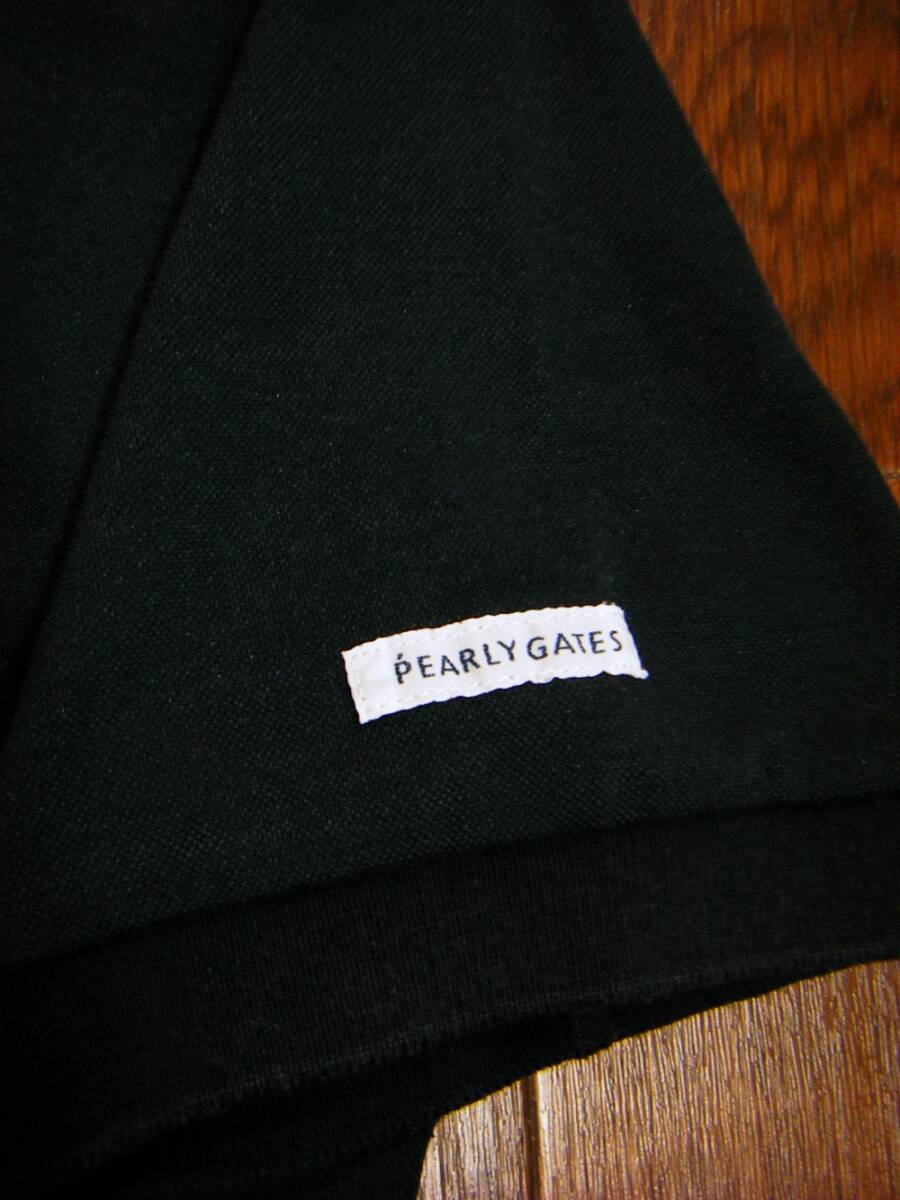 伸縮/良質品〇パーリーゲイツ JB シャツ 5 (L) 薄手 ブランドロゴ ネイビー_画像8