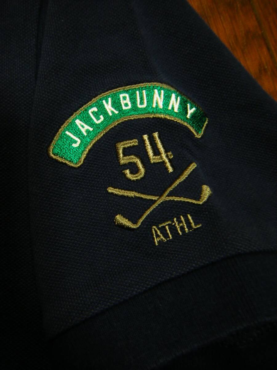 伸縮〇パーリーゲイツ JB シャツ 5 (L) 薄手 ロゴ多数 ネイビー_画像8