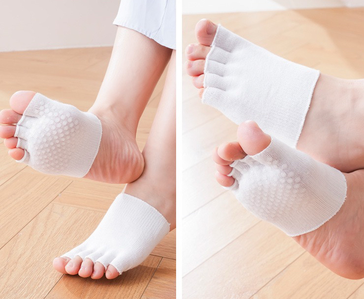 [ женский носки ]ls2507 2 пара комплект сандалии носки 5 пальцев пальцы ног покрытие 