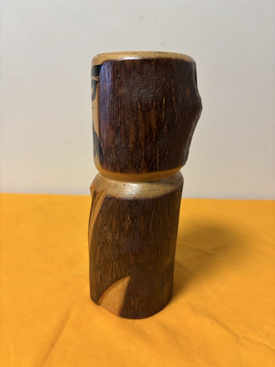 八丈流人 こけし 八丈島 小泉 作 郷土玩具 伝統工芸 ダルマ 置物 木地玩具 農民美術 木彫人形_画像6