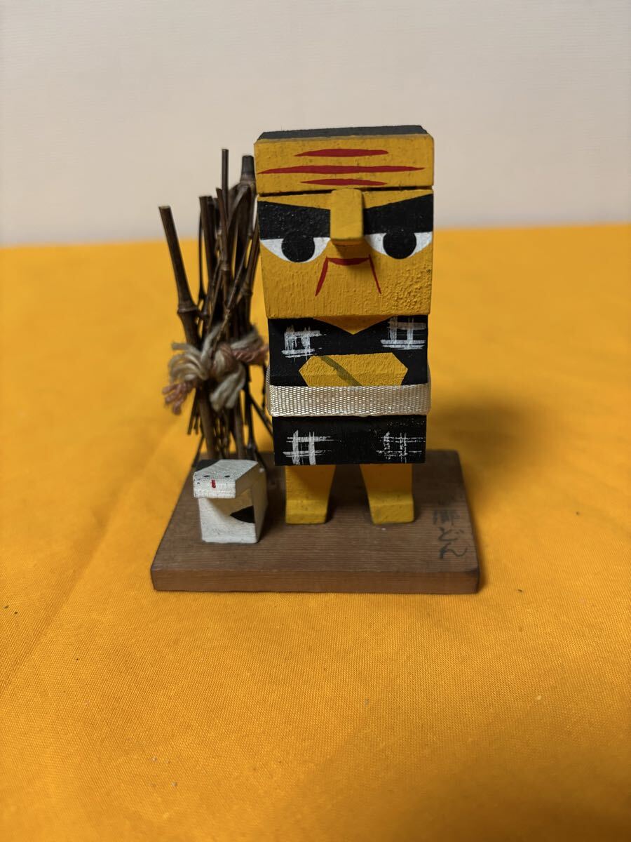希少 さつま人形 西郷どん 伝統工芸 農民美術 郷土玩具 置物 木彫人形 木地玩具 オブジェ 共箱 薩摩 人形_画像6