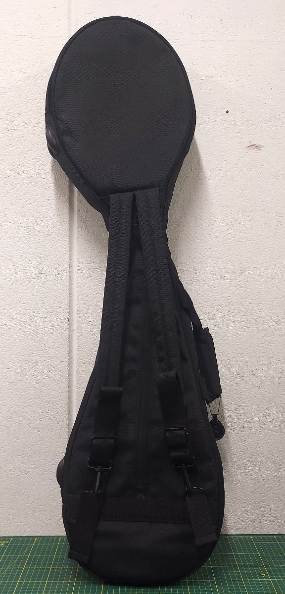 ★地唄 三味線用ふこふこの確りしたソフトケース リュック ハンドル ショルダー 3wayブラック クッション材入り 楽器 運搬 伝統和楽器★_画像3