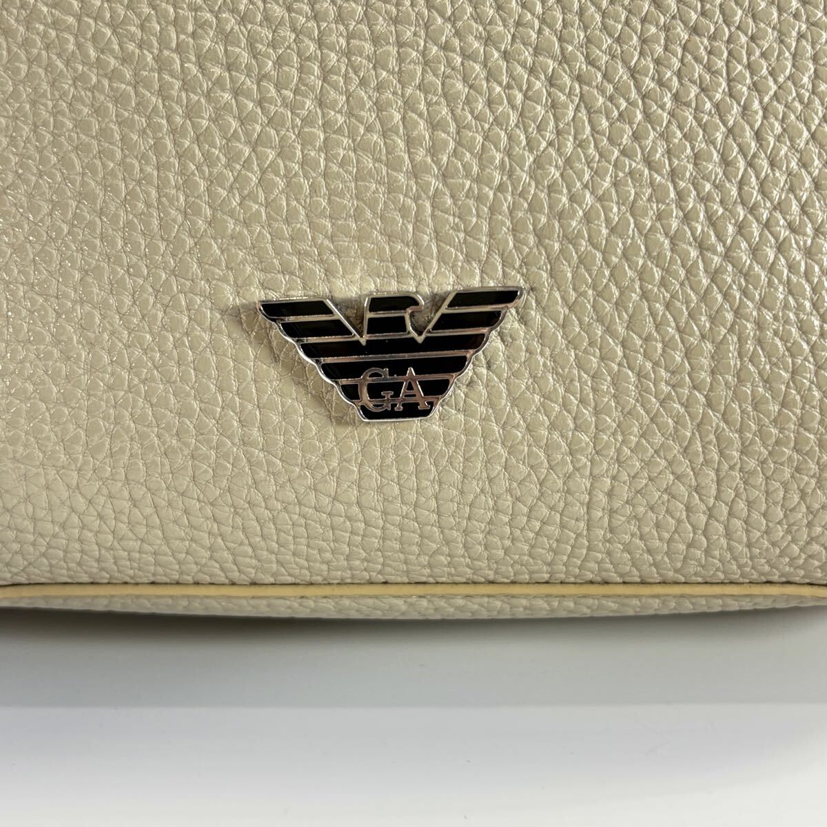 EMPORIO ARMANI Emporio Armani сумка на плечо Cross корпус бежевый небольшая сумочка Mini сумка с логотипом PVC кожа превосходный товар