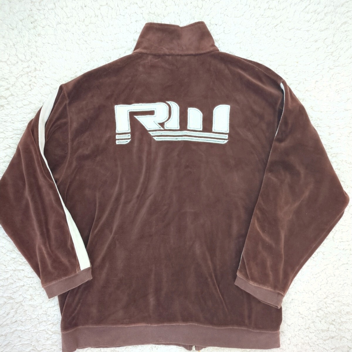 ロカウェア ROCAWEAR ベルベット Velvet ベロア セットアップ ジャージー トラックジャケット トラックパンツ ブラウン サイドライン L_画像4